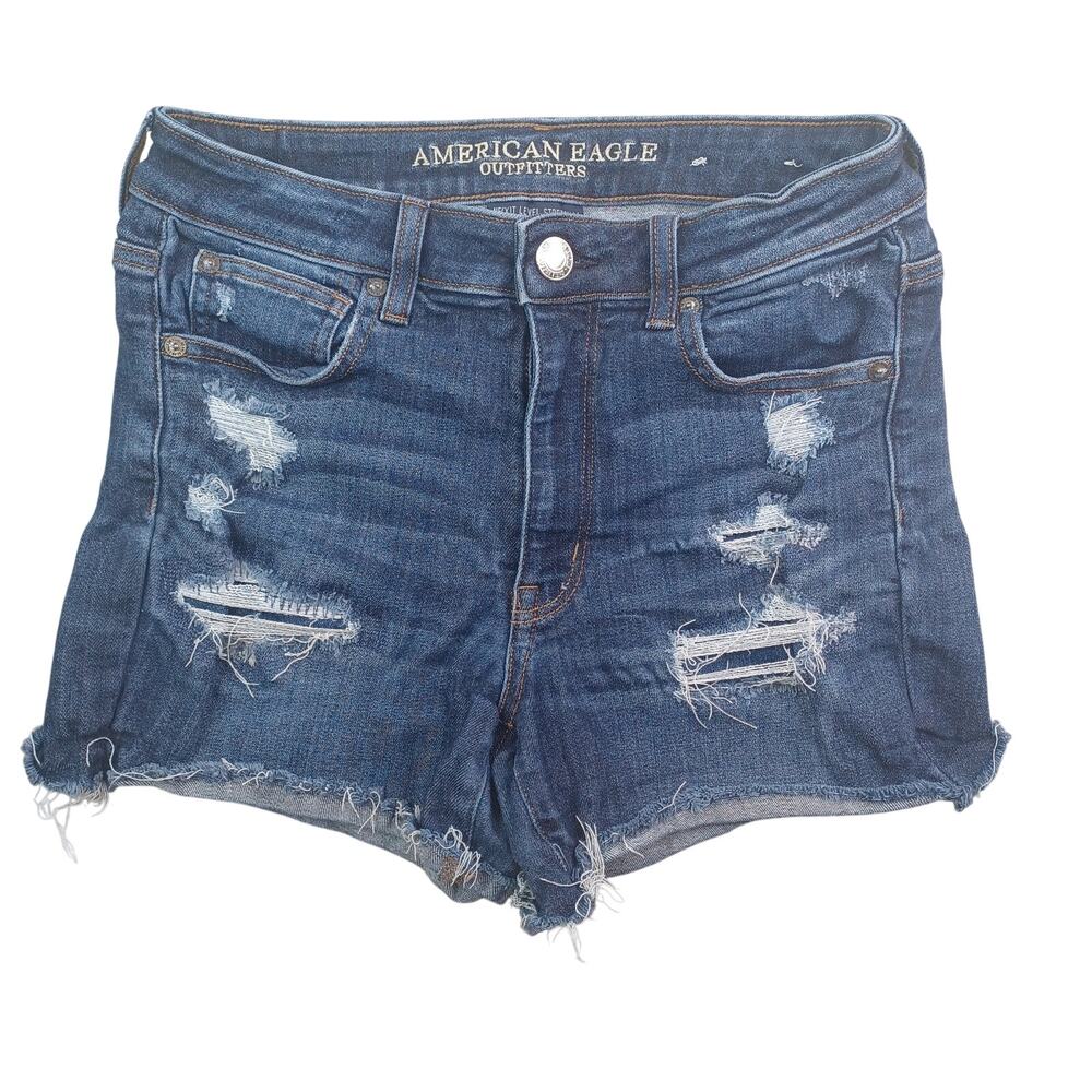 American Eagle‎ Denim Shorts Women 8 Next Level Stretch Hi-Rise Shortie Cutoffs